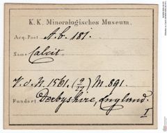 Etiketten zu Calcit (NHMW-MIN-Ab181)